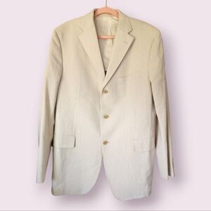 Salvatore Ferragamo Ecru/White/Cream Blazer — US 46R (Italian 56)